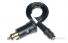 Powerlet Low Profile Plug to Female Coax 6" Cable